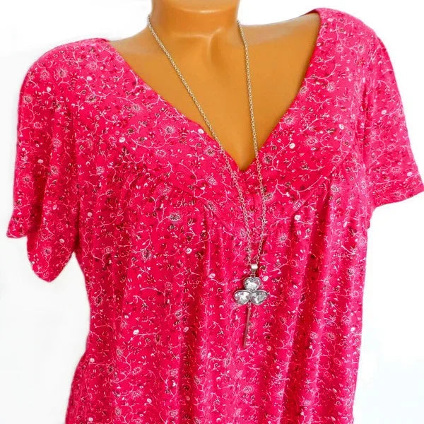 Summer Loose Sleeveless Long Tank T-Shirt V-Neck Home Sleepwear Ladies Tops Floral Print Fashion Women Sexy Casual Vest Tees