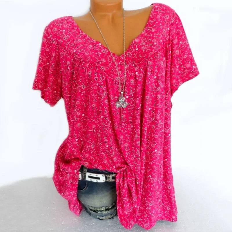 Summer Loose Sleeveless Long Tank T-Shirt V-Neck Home Sleepwear Ladies Tops Floral Print Fashion Women Sexy Casual Vest Tees