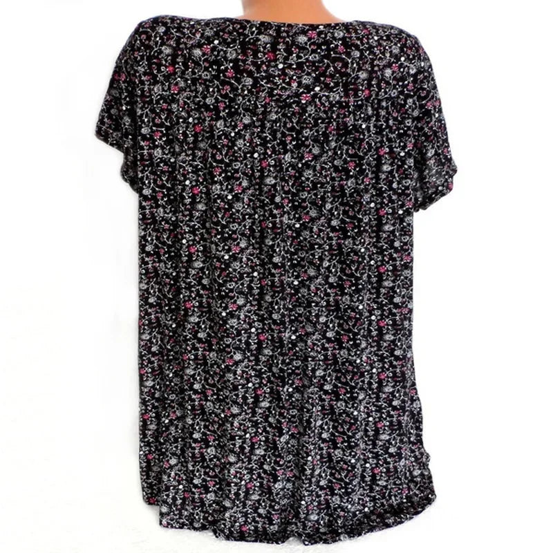 Summer Loose Sleeveless Long Tank T-Shirt V-Neck Home Sleepwear Ladies Tops Floral Print Fashion Women Sexy Casual Vest Tees