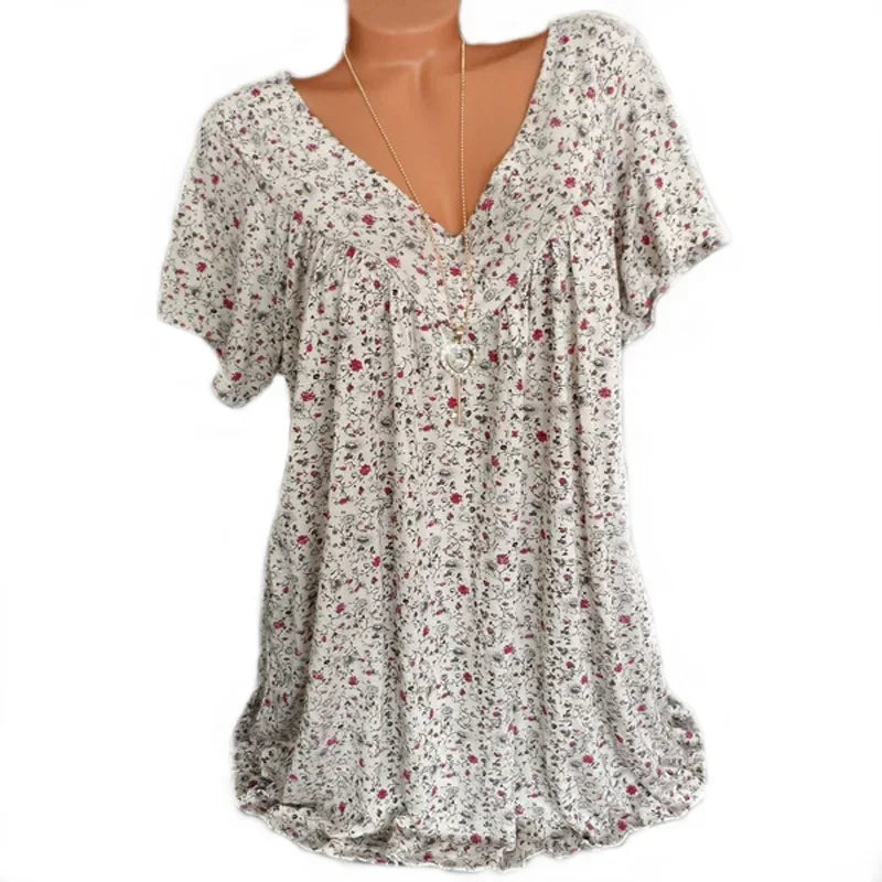 Summer Loose Sleeveless Long Tank T-Shirt V-Neck Home Sleepwear Ladies Tops Floral Print Fashion Women Sexy Casual Vest Tees