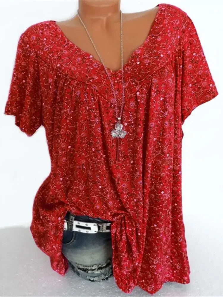 Summer Loose Sleeveless Long Tank T-Shirt V-Neck Home Sleepwear Ladies Tops Floral Print Fashion Women Sexy Casual Vest Tees