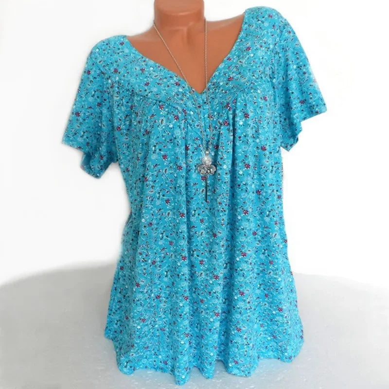 Summer Loose Sleeveless Long Tank T-Shirt V-Neck Home Sleepwear Ladies Tops Floral Print Fashion Women Sexy Casual Vest Tees