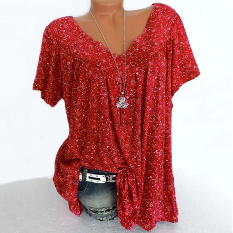 Summer Loose Sleeveless Long Tank T-Shirt V-Neck Home Sleepwear Ladies Tops Floral Print Fashion Women Sexy Casual Vest Tees