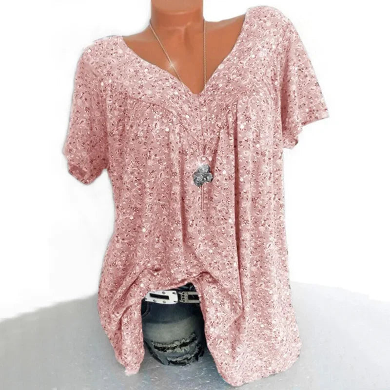 Summer Loose Sleeveless Long Tank T-Shirt V-Neck Home Sleepwear Ladies Tops Floral Print Fashion Women Sexy Casual Vest Tees