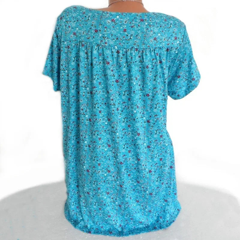 Summer Loose Sleeveless Long Tank T-Shirt V-Neck Home Sleepwear Ladies Tops Floral Print Fashion Women Sexy Casual Vest Tees